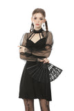 Innocent lady sexy see-through mesh sleeves dress DW487