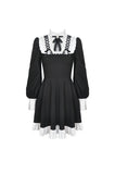 Alternative rebel doll black white dress DW488