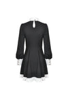 Alternative rebel doll black white dress DW488