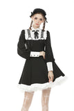 Alternative rebel doll black white dress DW488