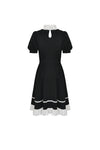 Rebel princess tie up heart black white dress DW496