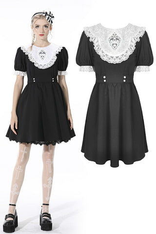 Alice in Wonderland contrast collar dress DW517