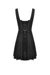 Preppy style pleated lace up back suspenders skirt DW522