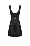 Preppy style pleated lace up back suspenders skirt DW522