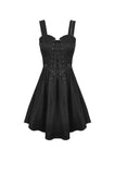 Punk lace up chest asymmetric strap dress DW530