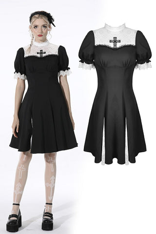 Gothic dead cross short-sleeves dress  DW532