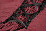 Victoria black red ruffle trim low V neck dress DW536