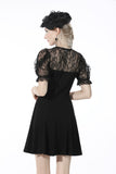 Sexy lady fake two pieces lace puff sleeves dress DW537