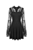 Gothic sexy exaggerated lace sleeves mini dress DW540