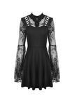 Gothic sexy exaggerated lace sleeves mini dress DW540
