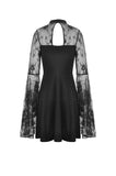 Gothic sexy exaggerated lace sleeves mini dress DW540