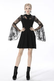 Gothic sexy exaggerated lace sleeves mini dress DW540