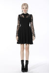 Gothic sexy exaggerated lace sleeves mini dress DW540