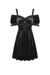 Gothic lady off shoulder velvet black party dress DW541BK