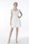 Angelic Beauty white cross chest square neck mini dress DW547