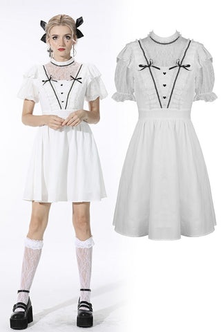 Soulless princess white puff sleeves dress DW548