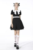 Black lolita white big bow collar dress DW552