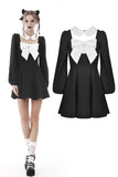 Gothic lolita black white super bowknot dress DW576