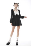 Gothic lolita black white super bowknot dress DW576