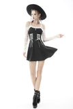 Princess black contrast white lace sexy dress DW577