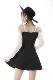 Princess black contrast white lace sexy dress DW577