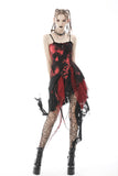 Punk rock irregular net dye strap dress DW585