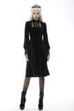 Devil magic ruffle trim bust velvet dress DW588