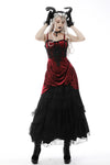 Gothic noble queen wine diamond velvet dress DW589