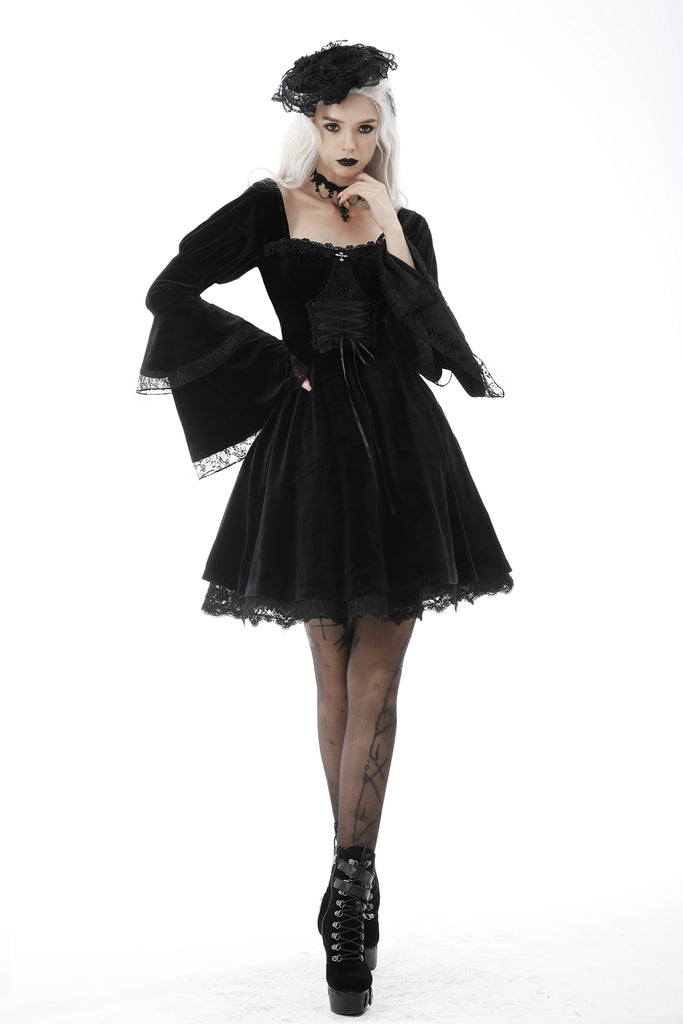 Victorian princess pagoda sleeves square neck dress DW593 – Gothlolibeauty