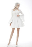 Magic princess square neck white flower halter dress DW594WH