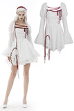 Gothic vampire blood stained white dress DW598