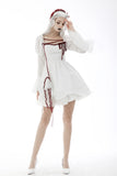 Gothic vampire blood stained white dress DW598