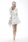 Gothic vampire blood stained white dress DW598