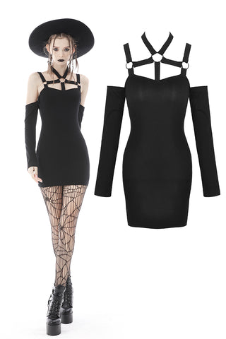 Punk off shoulder sexy tight mini dress DW599