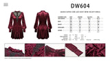 Queen super low lace bust wine velvet dress DW604
