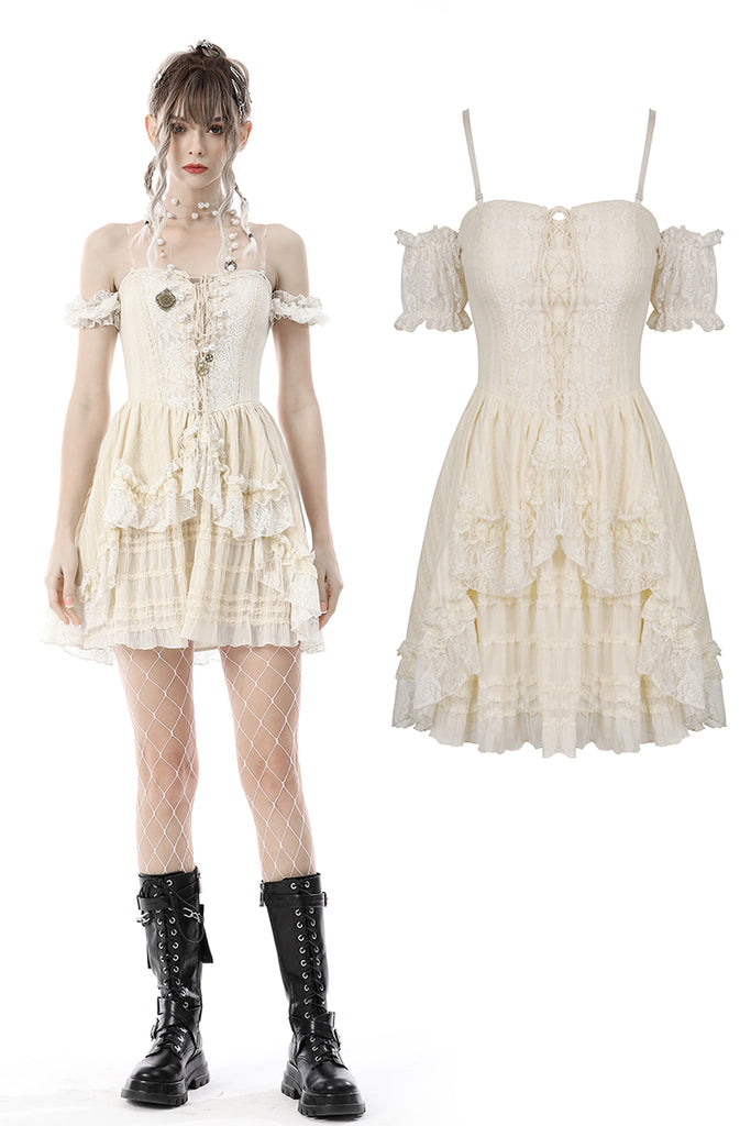 steampunk princess dress Pink Steampunk Evening Dress A-Line/Princess Square Neck Sleeveless Tea-Length Punk Gothic Renaissance Steampunk