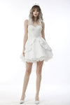 Gorgeous bubble jacquard wedding high low dress DW635