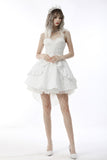 Gorgeous bubble jacquard wedding high low dress DW635