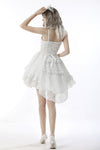 Gorgeous bubble jacquard wedding high low dress DW635