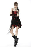 Punk rock black red dye strap dress DW644