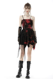 Punk rock black red dye strap dress DW644