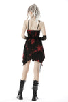 Punk rock black red dye strap dress DW644