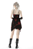 Punk rock black red dye strap dress DW644