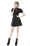 Gothic doll lace red in black dress DW645