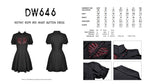 Gothic rope red heart button dress DW646