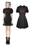 Gothic rope red heart button dress DW646