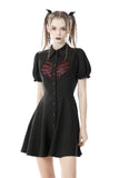 Gothic rope red heart button dress DW646