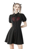 Gothic rope red heart button dress DW646