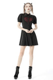 Gothic rope red heart button dress DW646