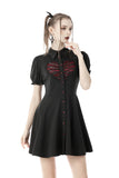 Gothic rope red heart button dress DW646